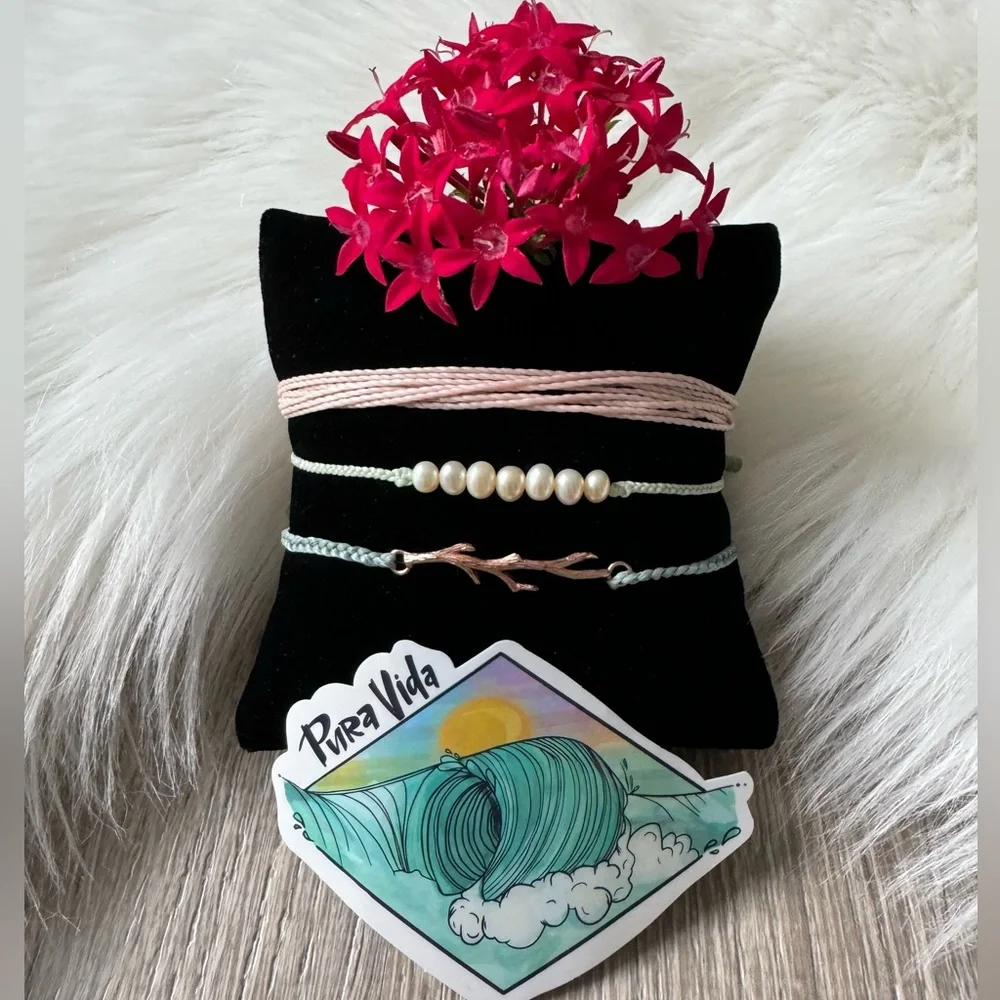 🌸💞 PURA VIDA Set of 3 Adjustable Bracelets